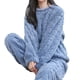 thumbnail image 3 of Conjunto cálido de pijama de vellón coral de Jacquard para mujer, otoño e invierno, ropa de hogar de franela cálida con forro polar grueso para parejas, 3 of 5