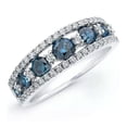 thumbnail image 3 of K-KED 925 Silver Filled Ring Blue CZ Zircon Women Delicate Jewelry Wedding Ring Sz 6-10-10, 3 of 6