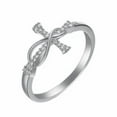 thumbnail image 7 of Infinity Cross Promise Ring for Women - Cubic Zirconia Stackable Wedding Band with Love Knot Design, Faith Hope Love Jewelry, Anniversary Gift, 7 of 7
