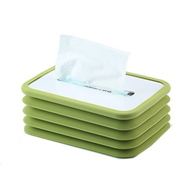 CAROOTU Silicone Folding Tissue Box Multi-Function Free-Retractable Capacity for Bathroom Kitchen Bedroom
