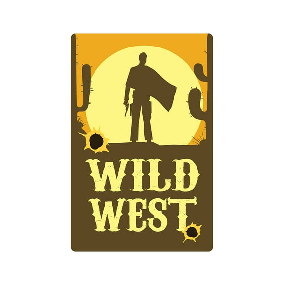 WILD WEST Decal western desert cowboy farmer cowboy cowgirl | Indoor/Outdoor | 9" Tall