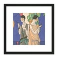 thumbnail image 1 of Taste Beauty Women Leaves Smoking 1926 Painting 8X8 Inch Square Wooden Framed Wall Art Print Picture with Mount, 1 of 4