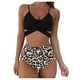 thumbnail image 2 of Traje de baño de 2 piezas para mujer, trajes de baño para mujer, traje de baño de moda para mujer, traje de baño bikini dividido liso y estampado para mujer, 2 of 8