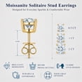 thumbnail image 4 of JeenMata 1 Carat Round Solitaire Moissanite Stud Earrings for Women, Earrings for Men, 18K Yellow Gold Plated, Hypoallergenic Earrings, D VS1, Stud Earring for Woman, Jewelry, Gift, Earrings, 4 of 11
