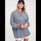 thumbnail image 4 of Camiseta de Larga Extragrande para Mujer, Túnica A Rayas con Bloques de Color, Sudadera Holgada de Otoño con Cuello Redondo Naranja y Rojo XL, 4 of 8