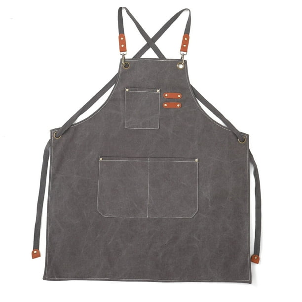 Delantal de barbero Delantal de lona Bolsillos multifunción Correa desmontable Impermeable a prue MABOTO Delantales