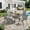 Graywood Table-Gray Chairs, variant on VOXBIN 5 Pieces Patio Dining Set – 40.6" Round Outdoor Table with 4 Stackable Chairs, Black Table and Black Chairs