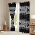 thumbnail image 3 of Feelyou Bohemian Triangle Print Blackout Curtains Set of 2 (52x84 Each), Black Grey Hippie Aztec Window Curtains, Teens Adult Women Men Curtains and Drapes, Window Curtains Home Decor, 3 of 6