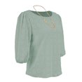 thumbnail image 3 of Blusa George para Mujer,  Manga Abullonada en Copa, Collar Como Accesorio Verde Talla EG, 3 of 4