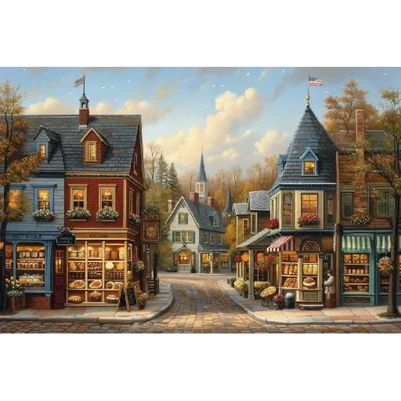 1000 Pieces Jigsaw Puzzles for Adults Teens Charles Wysocki Confection Street Fun Game Props Educational Toys Decompressing Intellectual Puzzles Gift Artwork