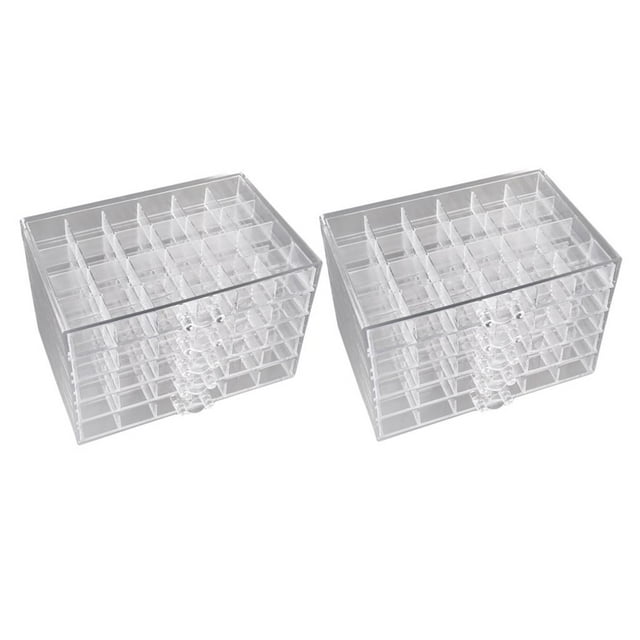 2 Piezas 120 Ranuras Herramientas De Decoración De Uñas Transparentes Caja De Almacenamiento De Exhibición De Joyería Organizador De Caja 220 x 145 x 150 cm Baoblaze Bandeja de exhibición de arte de uñas vacía