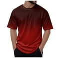 thumbnail image 3 of Lycaql T Shirts for Man Gradient Print Vacation Top T Shirt Men's Casual Crew Neck Male Summer Beach Gradient Print T Shirt Blouse Short Sleeve O Neck Tops T Shirt(,L), 3 of 6
