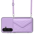 thumbnail image 5 of for Samsung Galaxy S23 FE Slim Case with Card Holders and Strap for Women, Samsung Galaxy S23 FE Phone Case Wallet PU Leather Kickstand RFID Blocking Flip Shockproof Wallet Case - Purple, 5 of 11