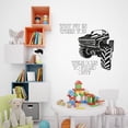 thumbnail image 2 of Why Fit In Quote Quotes Monster Truck Trucks Toy Car Wall Sticker Art Decal for Girls Boys Room Bedroom Nursery Kindergarten House Fun Home Decor Stickers Wall Art Vinyl Decoration Size (30x30 inch), 2 of 3