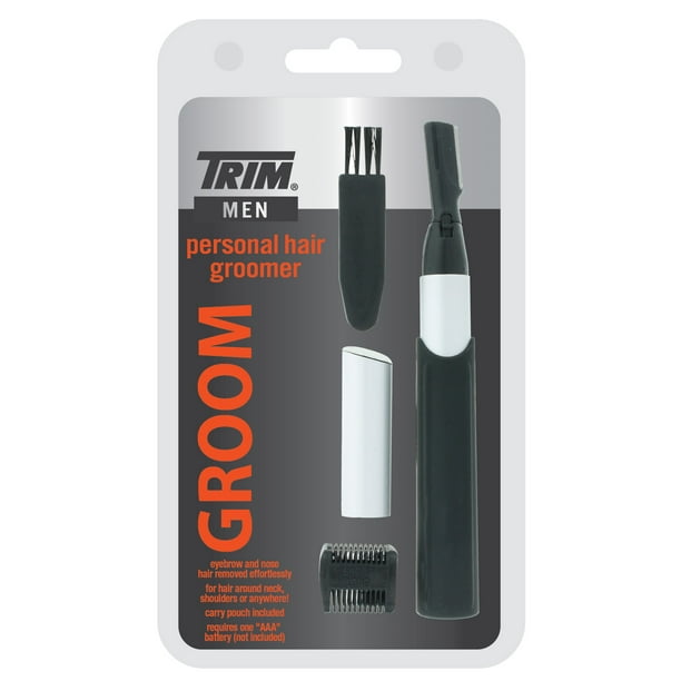 TRIM Men's Personal Care Facial Hair Groomer with Carry Pouch