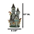 thumbnail image 3 of Fairy Garden LED Light Up Castle Stone House With Tall Tower Roofs Figurine, 3 of 9