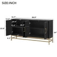 thumbnail image 5 of Atumon 4-Door Accent Cabinet with Metal Legs, Retro Storage Cabinet with Adjustable Shelves, Accent Cabinet Furniture, Wood Storage Cabinet for Living Room Entryway Dining Room, Black, 5 of 10