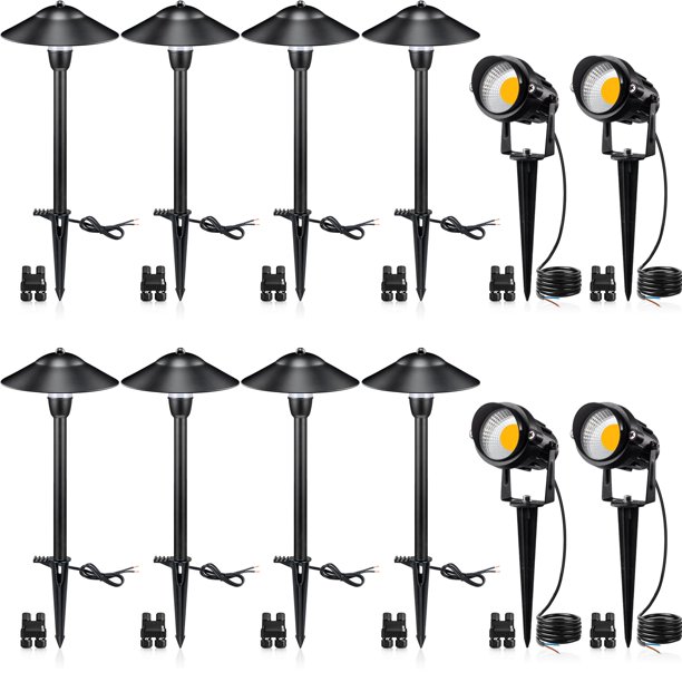Kit de iluminación paisajística SUNVIE de 12 V con focos LED para senderos