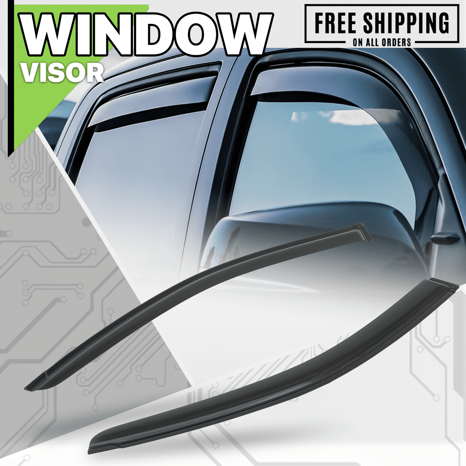 Magshion 2 Pcs Window Visor Shade Vent Wind Rain Deflector for 2008 2009 2010 2011 2012 Dodge Grand Caravan