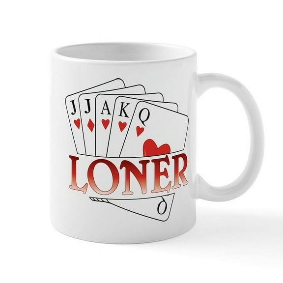 CafePress - Euchre Loner Mug - 11 oz Ceramic Mug - Novelty Coffee Tea Cup