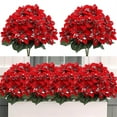 thumbnail image 6 of Artificial Poinsettia Bouquet 4 Heads, Velvet Poinsettia Bush Christmas Flowers for Porch Home Garden Indoor Outdoor Xmas Decorations, 1 Pcs, 12.99x7.87", 6 of 7
