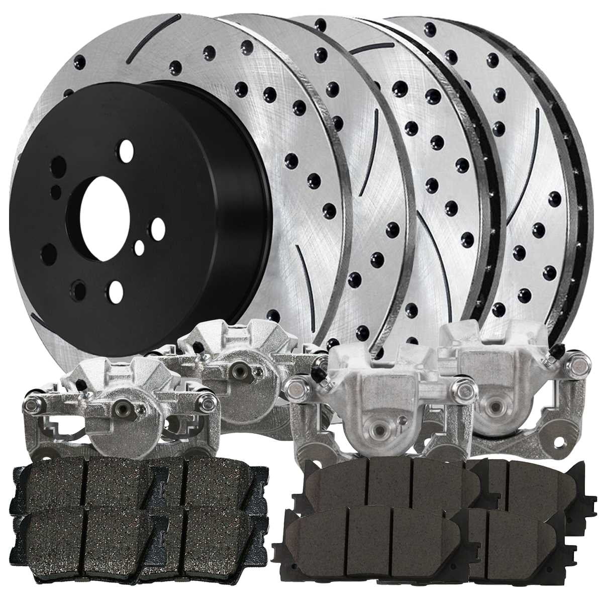 Stirling For Both Left and Right 2015 for Lincoln MKC Front Premium Quality Disc Brake Rotors And Ceramic Brake Pads - One Year Warranty