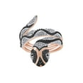 thumbnail image 6 of Enhanced Black Natural Diamond Accent Snake Ring For Women In 14K Rose Gold Plated 925 Sterling Silver (Color: Enhanced Black, Clarity: I2-I3, 0.02 Cttw) -6, 6 of 8