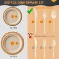 thumbnail image 6 of Disposable Paper Plates Set, Compostable Plate Sugarcane Utensils Eco Friendly Dinnerware Kit Includes  Biodegradable Plates, Forks, Knives and Spoons for Brithday Party Camping, 6 of 7