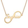 Personalized Planet Women's Sterling Silver or Gold over Silver Script Name Infinity Necklace, 18"