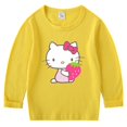 thumbnail image 3 of Hello Kitty-Camiseta de manga larga para niños y niñas, top de cuello redondo de algodón con dibujos animados, ropa de primavera y otoño, 3 of 5