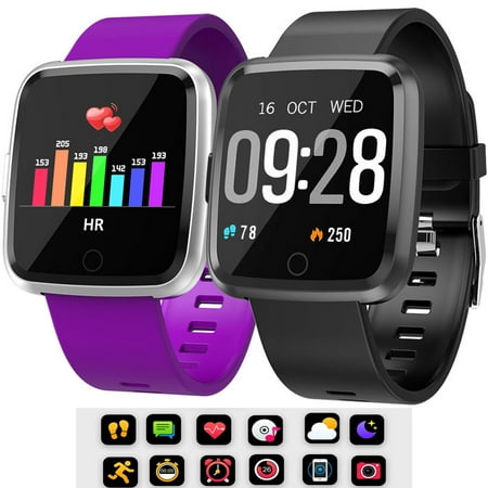 Fitness Tracker, Smart Watch Waterproof w/ Blood Pressure Heart Rate Monitor, Sleeping Monitor, Tracker Pedometer For IOS iPhone Samsung Men Women Kids