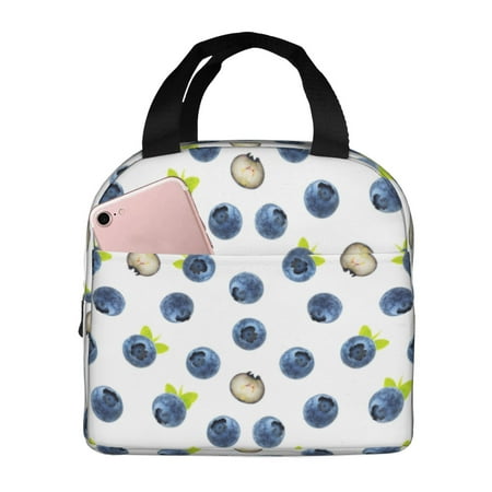 Insulated Lunch Bag for Women Men - cute Blueberries Print Leakproof Cooler Lunch Box for Women Men  Lunch Tote Bags for Work School Picnic Travel