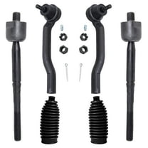 Detroit Axle - Front Tie Rods Kit for 2007-2012 Nissan Versa, 2009-2014 Cube, 4 Inner and Outer Tie Rod Ends 2 Boots 2010 2011 Replacement