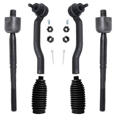 Detroit Axle - Front Tie Rods Kit for 2007-2012 Nissan Versa, 2009-2014 Cube, 4 Inner and Outer Tie Rod Ends 2 Boots 2010 2011 Replacement