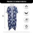 thumbnail image 6 of Xoenoiee Blue Palm Tree Print Women Swimsuit Cover Up Half Sleeve Boho Bathing Suit Coverups Skin Friendly Kimonos Cardigans for Swimwear, 6 of 7