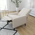 thumbnail image 3 of Merrick Lane Recliner Chair Cream Mid-Century Modern Faux Leather Tufted Upholstery Ergonomic Push Back Living Room Recliner, 3 of 12