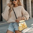 thumbnail image 4 of HELLHERO Multiple Zipper Pockets Shoulder Bag for Travel Daily, PU Leather Spacious Women's Shoulder Crossbody Purse, Golden Butterfly Floral Stripe, 4 of 7