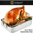 thumbnail image 2 of JY COOKMENT Roasting Pan with Baking Rack, 16.5 Inch Stainless Steel Turkey Roaster with Rack, Baster. Great for Turkey, Chicken, Ham, Vegetables, 2 of 8