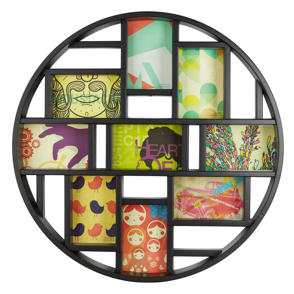 Umbra Luna Multi Picture Frame, Holds Nine 4x6 Photos, Black