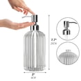thumbnail image 2 of EGNMCR Grand Distributeur de Savon Manuel 18oz Bouteille en Verre Transparent, 2 of 8