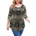 thumbnail image 3 of VERABENDI Women's Plus Size Long Sleeve Casual Tunic Tops Floral Blouses Henley T Shirts for Women, 3 of 6