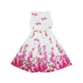 thumbnail image 5 of Girls Dress Rose Flower Double Bow Tie Party Birthday Summer Camp 6 Years, 5 of 5