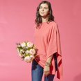 thumbnail image 4 of Poncho Hadley Wren clásico de algodón para uso diario para mujer, color coral, 4 of 4