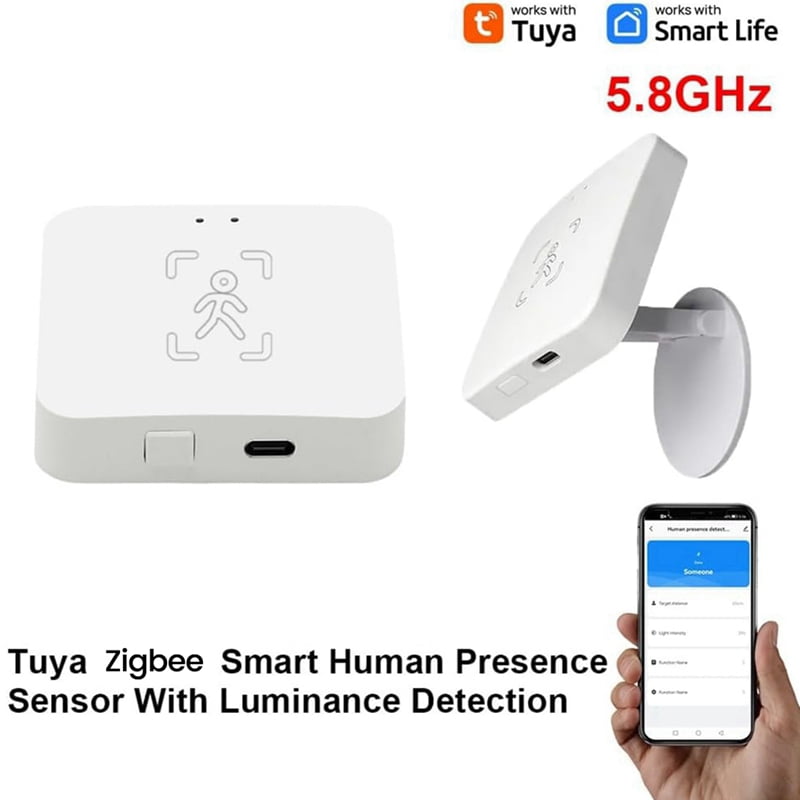 Tuya Zigbee Human Presence Detector with Holder Smart Human Body PIR Sensor Radar Microwave Motion Sensor+Zigbee Hub