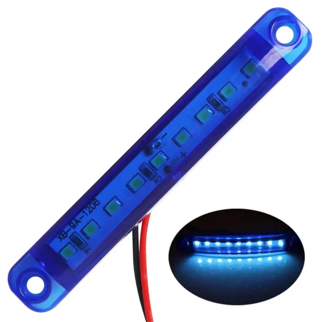 Feu de Signalisation avant Arrière 9 LED 12-24V Indicateurs de Signalisation pour Camion Voiture Bus Remorque Van