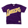 thumbnail image 2 of Men's Mitchell & Ness  Purple Los Angeles Lakers Hardwood Classics Big Face 2.0 T-Shirt, 2 of 3