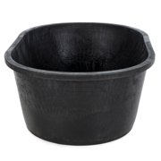 Tuff Stuff TS-KMT85 Heavy Duty 85 Gal Oval Multipurpose Water Feed Storage Tank Tub Container Made from Eco Friendly 100 Percent Recycled LDPE, Black