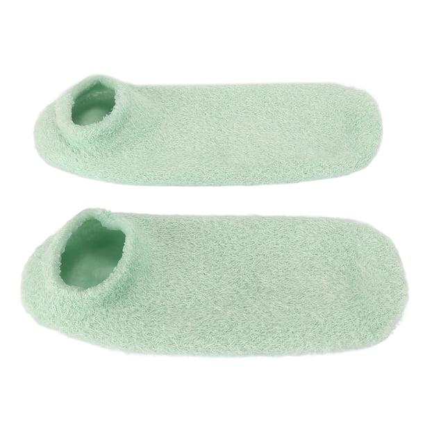Calcetines para el cuidado de los pies, hidratantes, eliminan la piel agrietada y evitan resbalones, mascarilla de gel reutilizable para pies, color verde