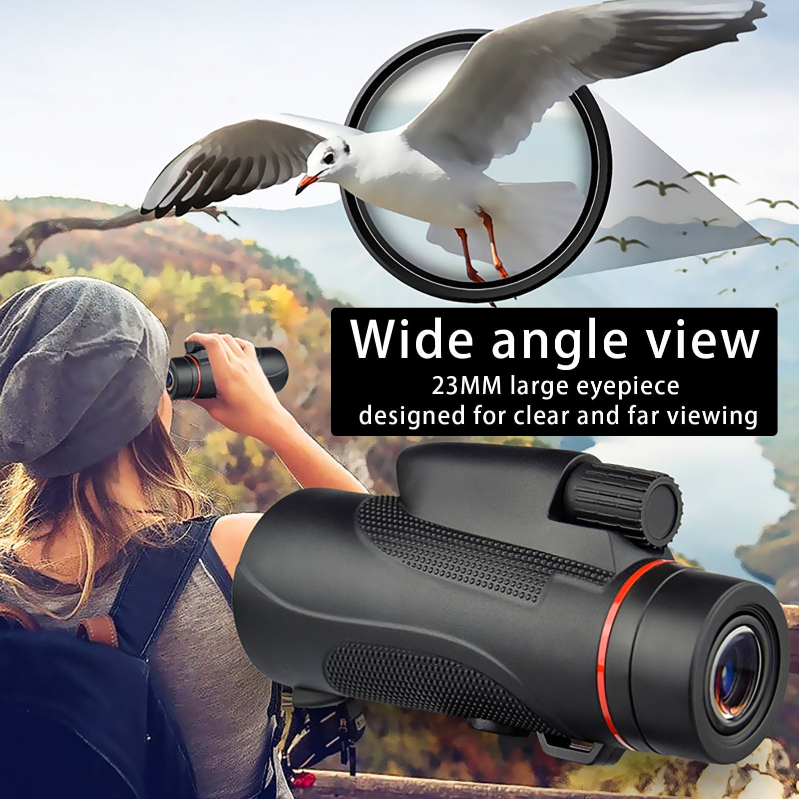 AURIGATE Monocular Telescope 12x50 Small Monoculars for Adults High