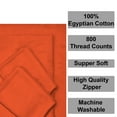 thumbnail image 7 of 4 Piece Zipper Sheet Set Includes (1 Zipper Fitted Sheet, 1 Flat Sheet And 2 Zipper PillowCase) with 15 Inch Deep Pocket 800 TC 100% Egyptian Cotton-Solid Orange Color, Twin XL Size, 7 of 7